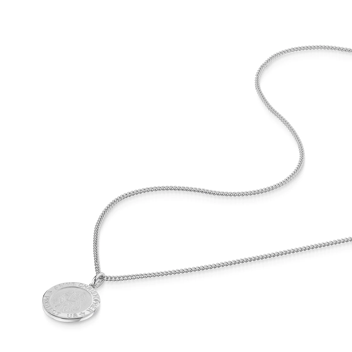 St Christopher Protect Us Round Necklace – 925 Solid Silver 9 St Christopher Protect Us Round Necklace – 925 Solid Silver - Image 7