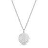 St Christopher Protect Us Round Necklace – 925 Solid Silver -Fashion Accessories Mens St Christopher Front Silver SP09420A