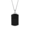 Men’s Onyx Dog Tag Necklace – Steel -Fashion Accessories N4546B