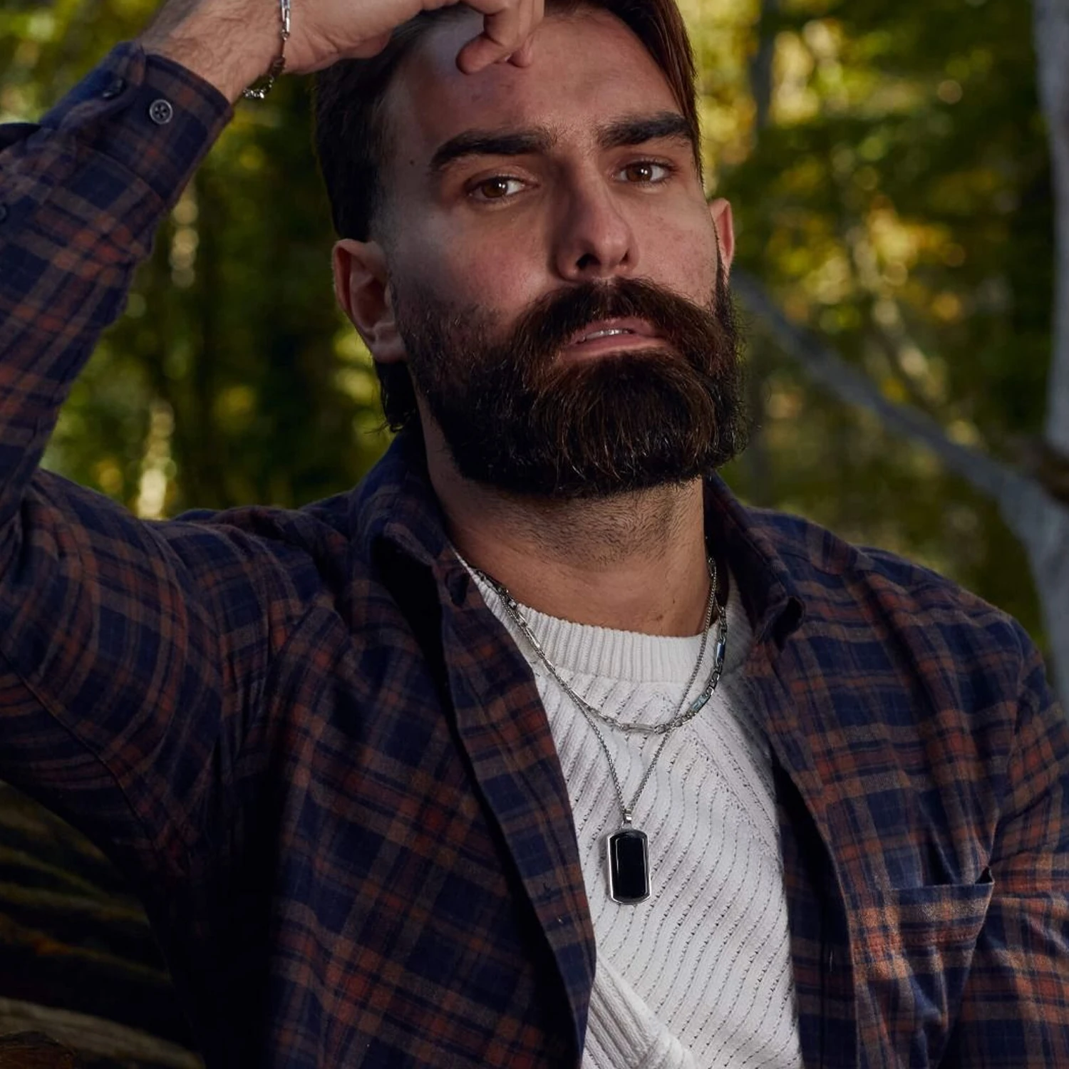 Men’s Onyx Dog Tag Necklace – Steel 4 Men’s Onyx Dog Tag Necklace – Steel - Image 2