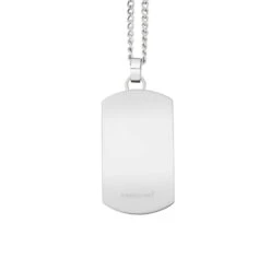 Men’s Onyx Dog Tag Necklace – Steel 7 Men’s Onyx Dog Tag Necklace – Steel -Fashion Accessories N4546B 3