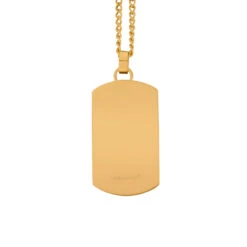 Men’s Tiger’s Eye Dog Tag Necklace – Gold -Fashion Accessories N4547Y 2