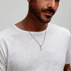 Tag Personalised Men’s Necklace – Stainless Steel -Fashion Accessories NKF791907G SS 1