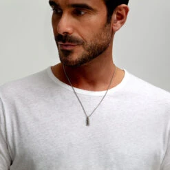 Small Ingot Men’s Necklace – Stainless Steel -Fashion Accessories NKF791919G SS