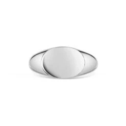 Oblate Personalised Signet Ring – 925 Solid Silver -Fashion Accessories Oblate Signet Ring Front Blank Silver