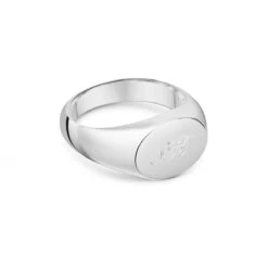 Oblate Personalised Signet Ring – 925 Solid Silver -Fashion Accessories Oblate Signet Ring Side Silver