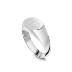 Oblate Personalised Signet Ring – 925 Solid Silver