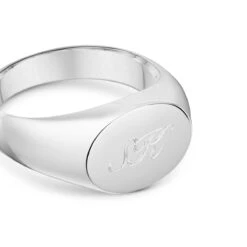Oblate Personalised Signet Ring – 925 Solid Silver -Fashion Accessories Oblate Signet Ring Zoom Silver