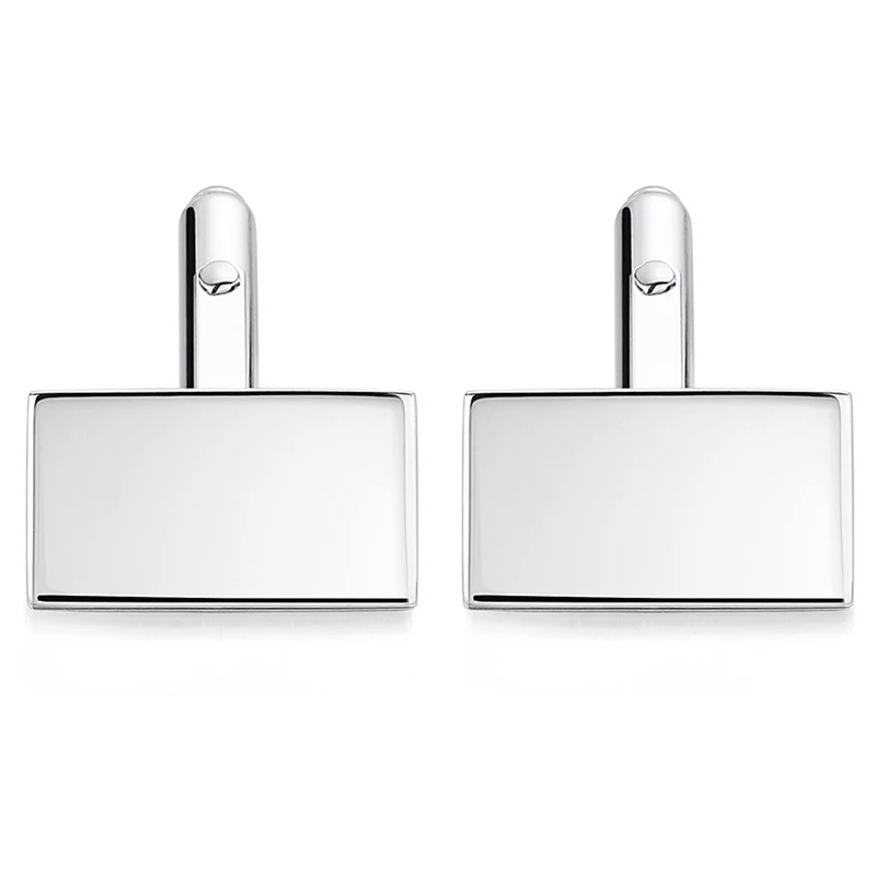 Solid Silver Oblong Cufflinks 3 Solid Silver Oblong Cufflinks