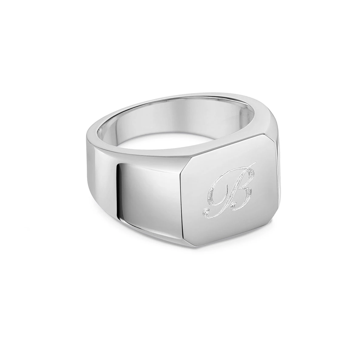 Octagonal Personalised Signet Ring – 925 Solid Silver 5 Octagonal Personalised Signet Ring – 925 Solid Silver - Image 3