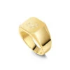 Octagonal Personalised Signet Ring – 18K Gold Plated Solid Silver -Fashion Accessories Octaganal Signet Ring Side2 Gold
