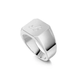 Octagonal Personalised Signet Ring – 925 Solid Silver