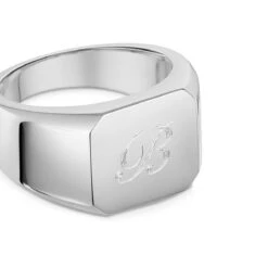 Octagonal Personalised Signet Ring – 925 Solid Silver 11 Octagonal Personalised Signet Ring – 925 Solid Silver -Fashion Accessories Octaganal Signet Ring Zoom Silver