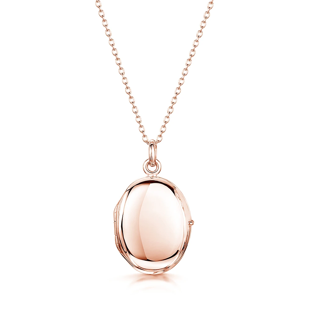 Rose Gold Oval Personalised Locket 3 Rose Gold Oval Personalised Locket