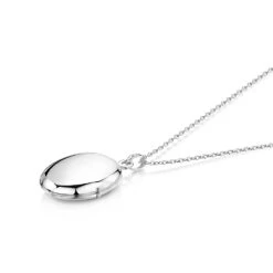 Silver Oval Personalised Locket -Fashion Accessories Oval locket silver flat