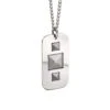 Pyramid Dog Tag Necklace – Steel -Fashion Accessories P4664 2