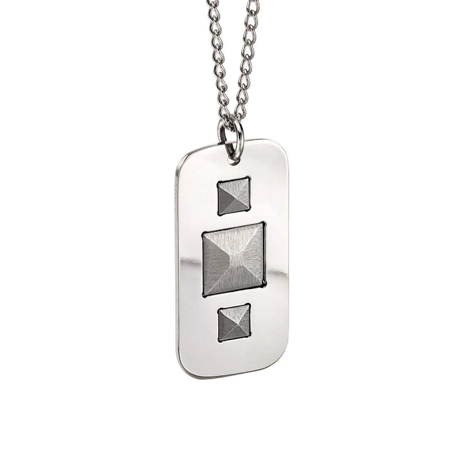 Pyramid Dog Tag Necklace – Steel 3 Pyramid Dog Tag Necklace – Steel