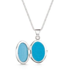 Italian Engraved Border Oval Locket – Silver -Fashion Accessories PF003193 5