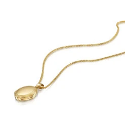 Italian Engraved Border Oval Locket – Gold -Fashion Accessories PF003193GP 2