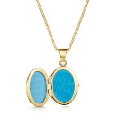 Italian Engraved Border Oval Locket – Gold -Fashion Accessories PF003193GP 5