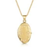 Italian Large Floral Oval Locket – Gold
