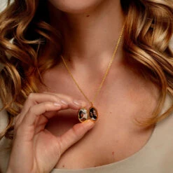 Gold Oval Personalised Locket 15 Gold Oval Personalised Locket -Fashion Accessories PLK 368 YGP