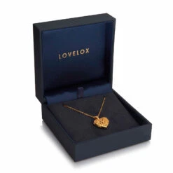 Ruby Filigree Heart Locket – Gold -Fashion Accessories PLK070 YGP