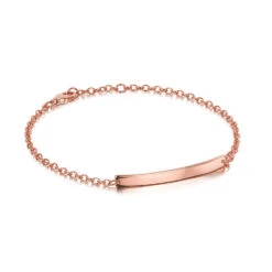 Curved Name ID Bracelet – Rose Gold