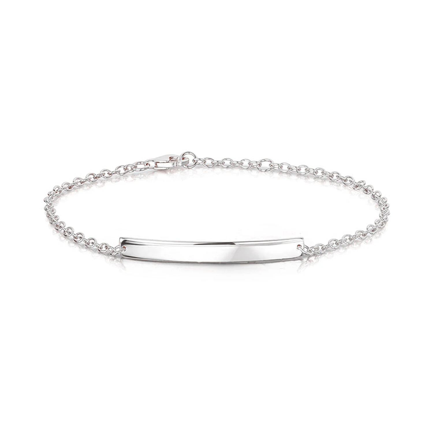 Curved Name ID Bracelet – Silver 4 Curved Name ID Bracelet – Silver - Image 2