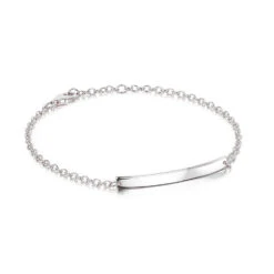 Curved Name ID Bracelet – Silver