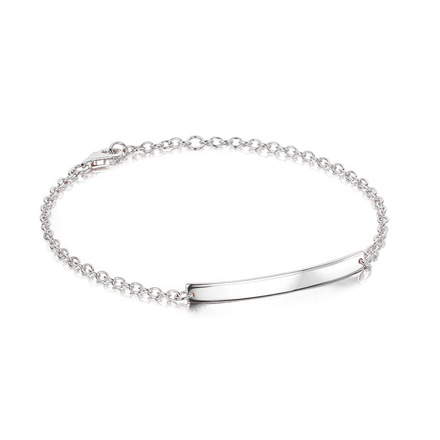 Curved Name ID Bracelet – Silver 3 Curved Name ID Bracelet – Silver