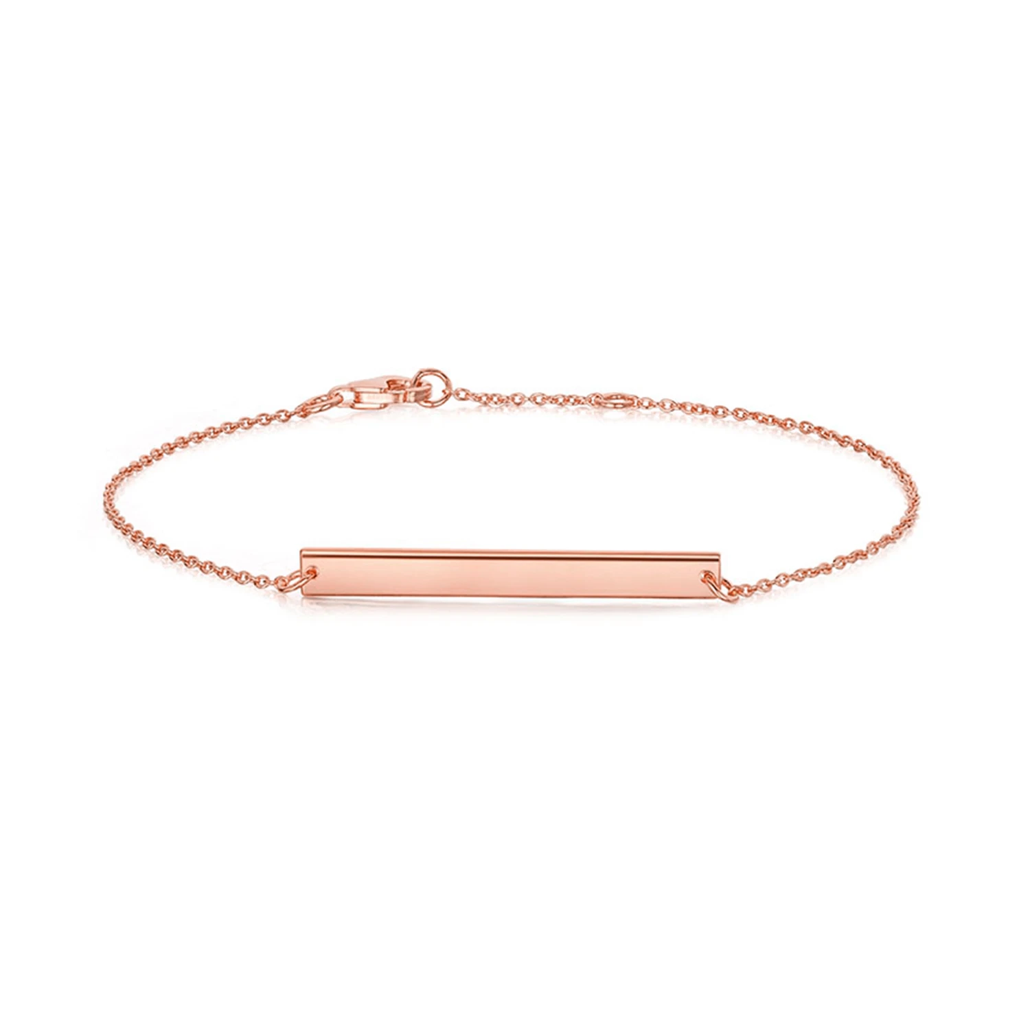 Flat Name ID Bracelet – Rose Gold 4 Flat Name ID Bracelet – Rose Gold - Image 2