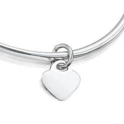 Drop Heart Torque Children’s Bangle – Silver -Fashion Accessories PMB 3606