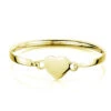 Gold Plated Children’s Heart Clasp Bangle – Medium 2 Gold Plated Children’s Heart Clasp Bangle – Medium -Fashion Accessories PMB3257 M YGP 2