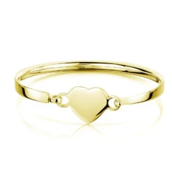 Gold Plated Children’s Heart Clasp Bangle – Medium