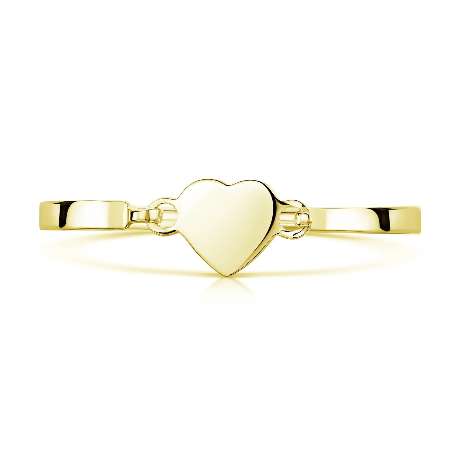 Gold Plated Children’s Heart Clasp Bangle – Medium 4 Gold Plated Children’s Heart Clasp Bangle – Medium - Image 2