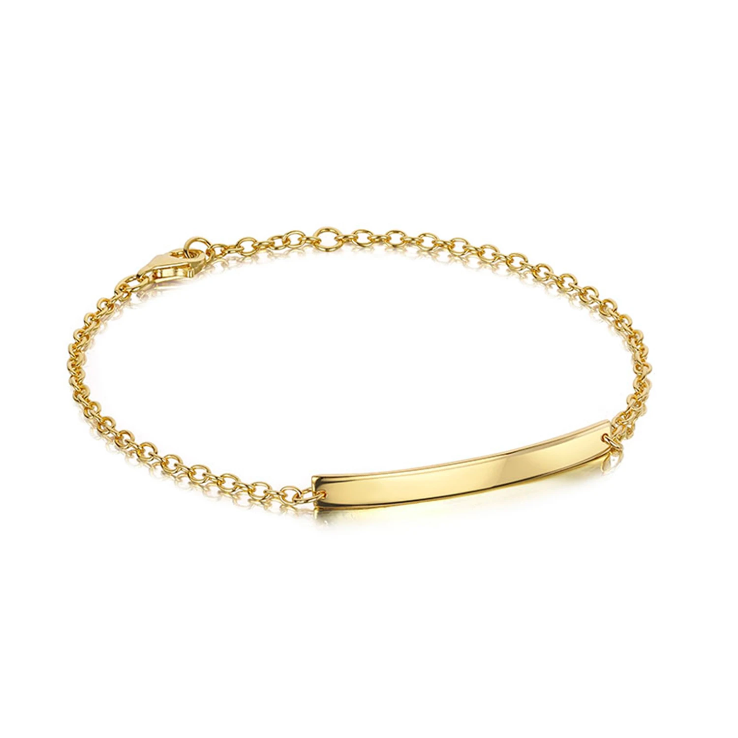 Curved Name ID Bracelet – Gold 3 Curved Name ID Bracelet – Gold