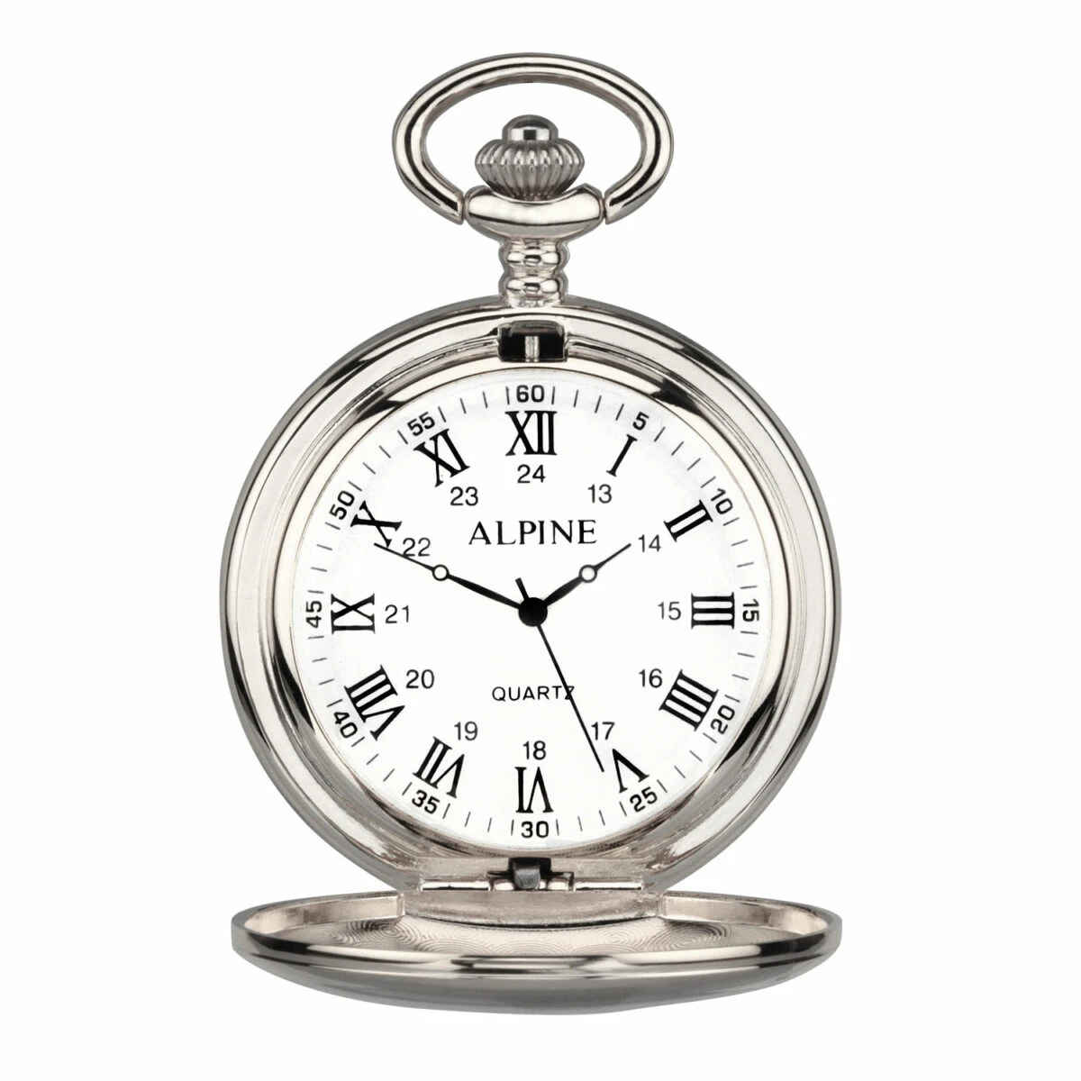 Silver Alpine Roman Pocket Watch 3 Silver Alpine Roman Pocket Watch
