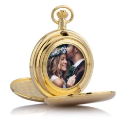 Photo Pocket Watch – Gold -Fashion Accessories Photo Pocket Watch reverse gold