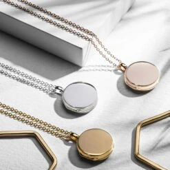 Round Personalised Locket – Silver -Fashion Accessories Plain Round NEW scaled 2