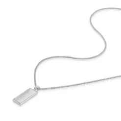Tall Ingot Tag Men’s Necklace – 925 Solid Silver 14 Tall Ingot Tag Men’s Necklace – 925 Solid Silver -Fashion Accessories Rectangle Dog Tag Flat Silver SP09376A