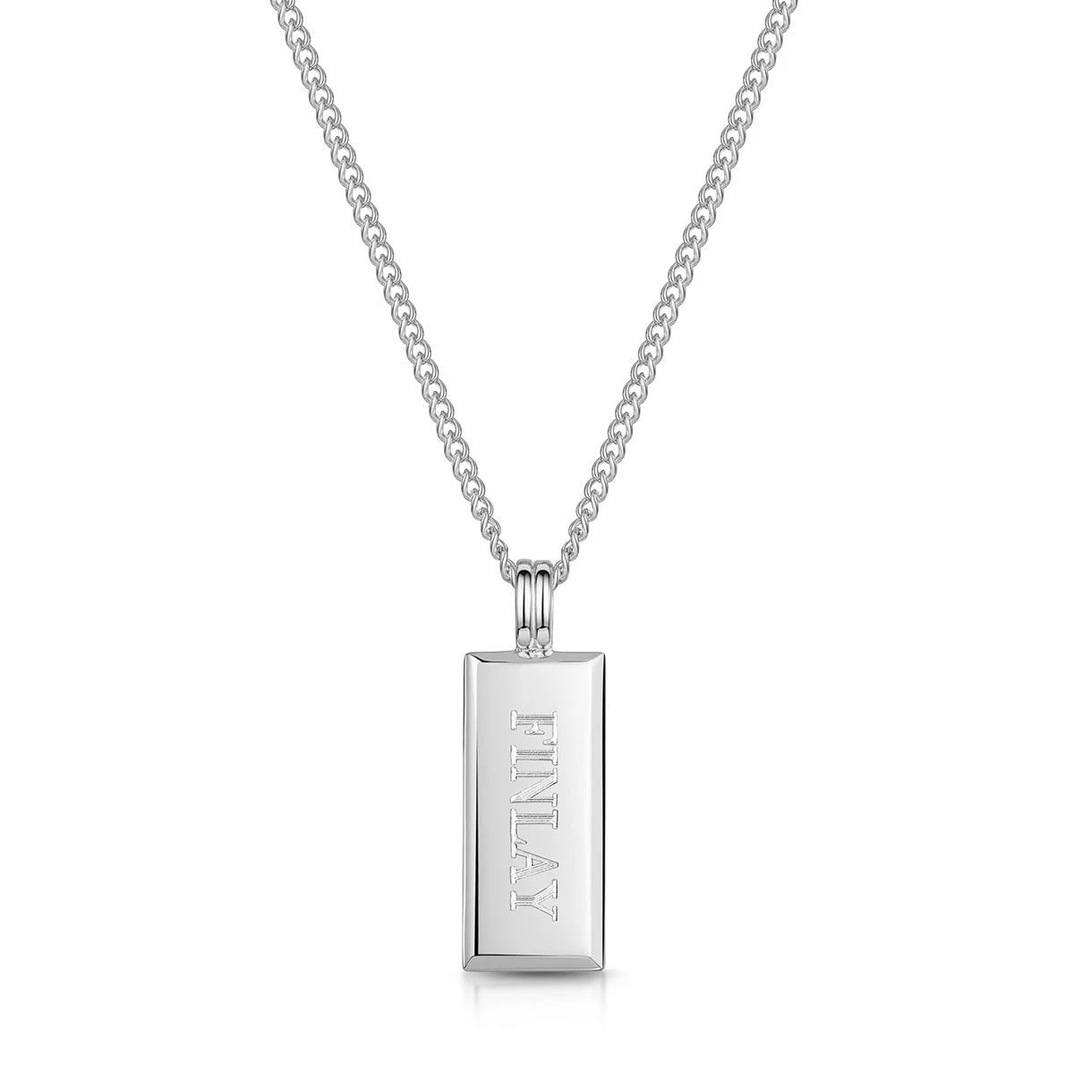 Tall Ingot Tag Men’s Necklace – 925 Solid Silver 3 Tall Ingot Tag Men’s Necklace – 925 Solid Silver