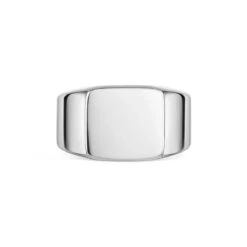 Rectangular Personalised Signet Ring – 925 Solid Silver -Fashion Accessories Rectangle Signet Ring Front Blank Silver