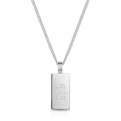 Ripple Men’s Necklace – 925 Solid Silver -Fashion Accessories Ripple Dog Tag Back Silver SP09651A