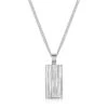 Ripple Men’s Necklace – 925 Solid Silver -Fashion Accessories Ripple Dog Tag Front Silver SP09651A