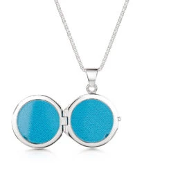 Italian Vine Engraving Round Locket – Silver -Fashion Accessories Round Open silver 1