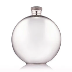 Round Pewter Personalised Hip Flask
