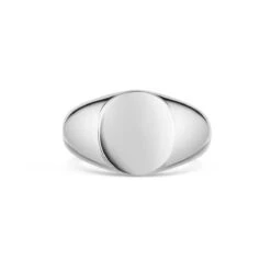 Round Personalised Signet Ring – Solid 925 Silver -Fashion Accessories Round Signet Ring Front Blank Silver