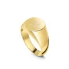Round Personalised Signet Ring – 18K Gold Plated Solid Silver -Fashion Accessories Round Signet Ring Side Gold