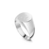 Round Personalised Signet Ring – Solid 925 Silver -Fashion Accessories Round Signet Ring Side Silver